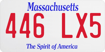 MA license plate 446LX5