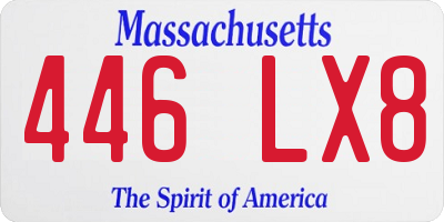 MA license plate 446LX8