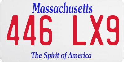 MA license plate 446LX9