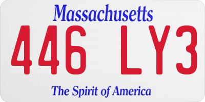 MA license plate 446LY3