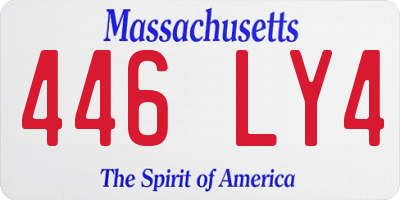 MA license plate 446LY4