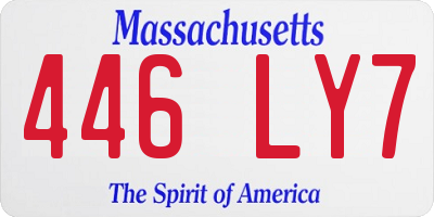 MA license plate 446LY7