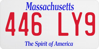 MA license plate 446LY9