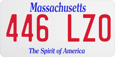 MA license plate 446LZ0