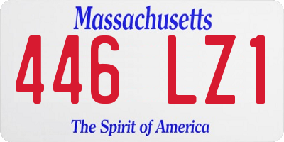 MA license plate 446LZ1