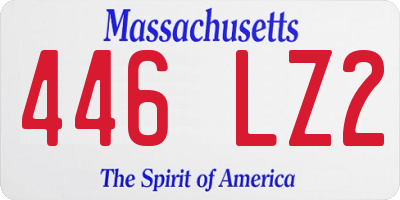 MA license plate 446LZ2