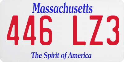 MA license plate 446LZ3