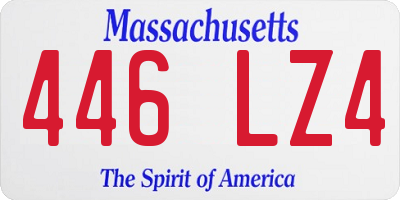 MA license plate 446LZ4