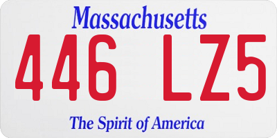 MA license plate 446LZ5