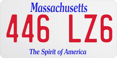 MA license plate 446LZ6