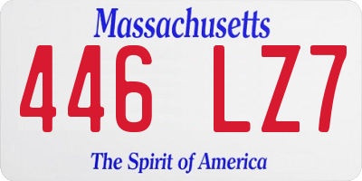 MA license plate 446LZ7