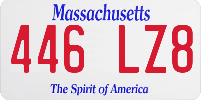 MA license plate 446LZ8