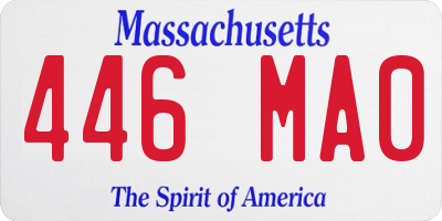 MA license plate 446MA0