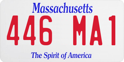 MA license plate 446MA1