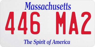 MA license plate 446MA2