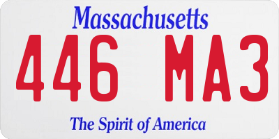 MA license plate 446MA3