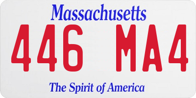 MA license plate 446MA4