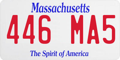 MA license plate 446MA5