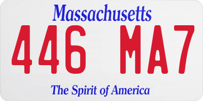 MA license plate 446MA7