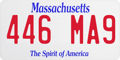 MA license plate 446MA9