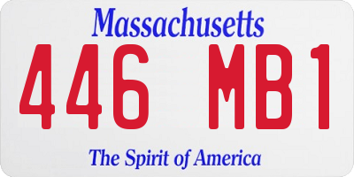 MA license plate 446MB1