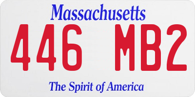 MA license plate 446MB2