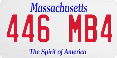 MA license plate 446MB4