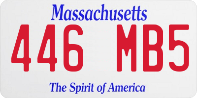 MA license plate 446MB5