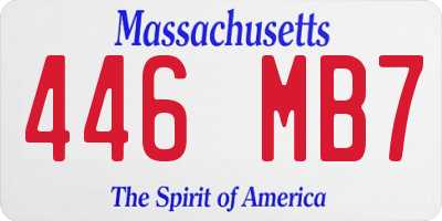 MA license plate 446MB7