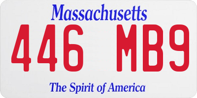 MA license plate 446MB9