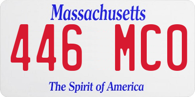 MA license plate 446MC0