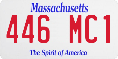 MA license plate 446MC1