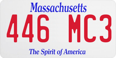 MA license plate 446MC3