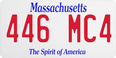 MA license plate 446MC4