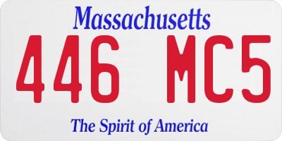 MA license plate 446MC5