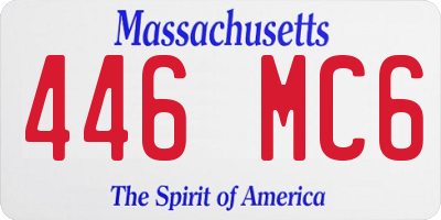 MA license plate 446MC6