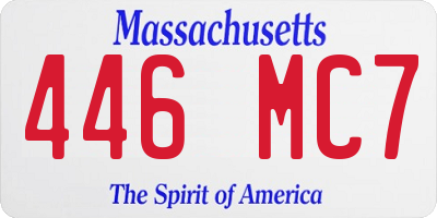 MA license plate 446MC7