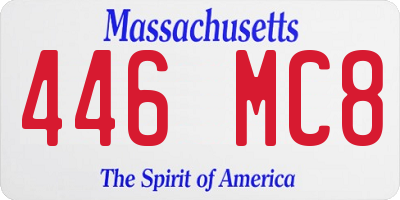 MA license plate 446MC8