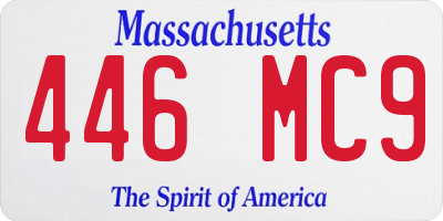 MA license plate 446MC9
