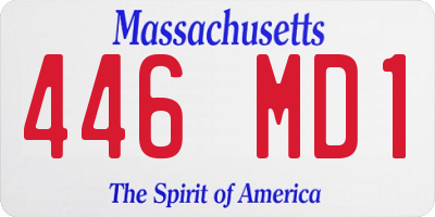 MA license plate 446MD1
