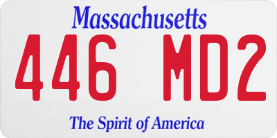 MA license plate 446MD2