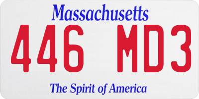 MA license plate 446MD3