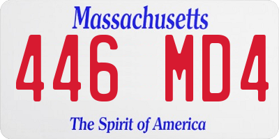 MA license plate 446MD4
