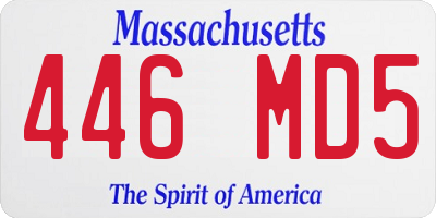 MA license plate 446MD5