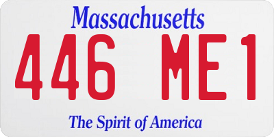 MA license plate 446ME1