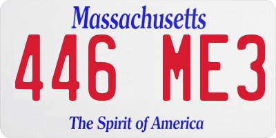 MA license plate 446ME3