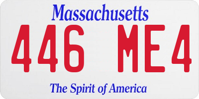 MA license plate 446ME4