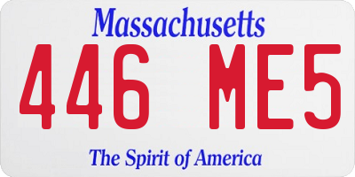 MA license plate 446ME5