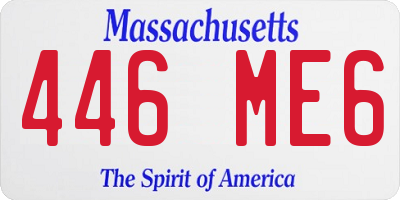MA license plate 446ME6