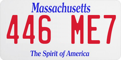 MA license plate 446ME7